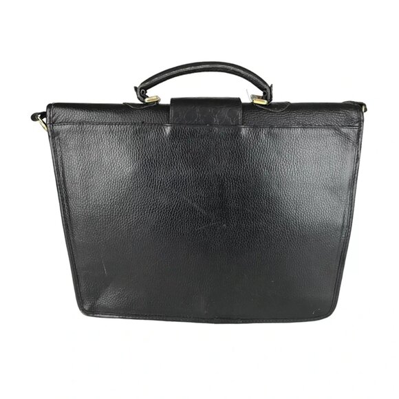 First Class Unisex Black Leather Adjustable Strap Top Handle Crossbody‎ Bag - Picture 3 of 9